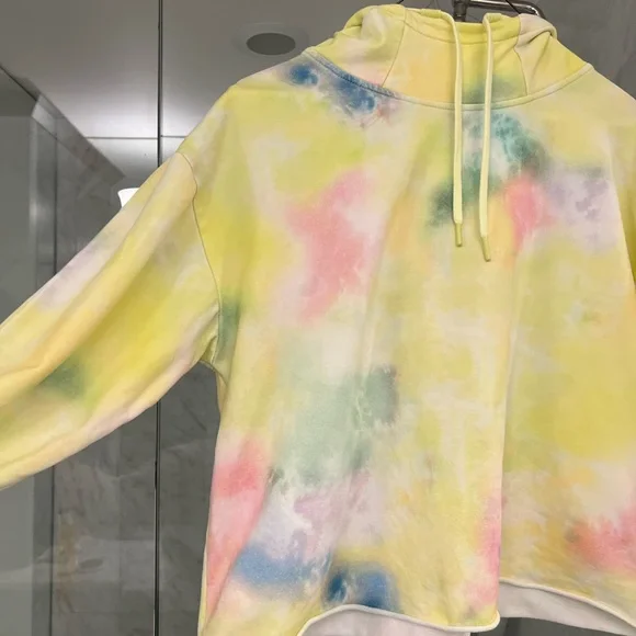 Alice & Olivia crop tie dye hooded sweatshirt. Worn once. - Picture 2 of 6